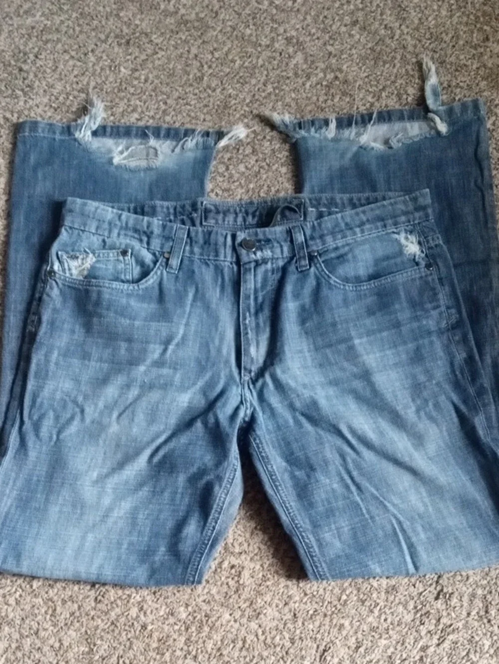 Joe's Jeans light blue distressed rocker denim